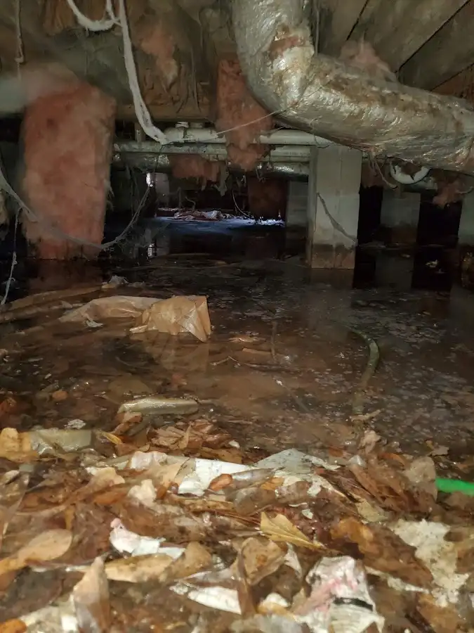 Crawl space flood assessment for Commercial Water Damage Restoration in Hutchinson